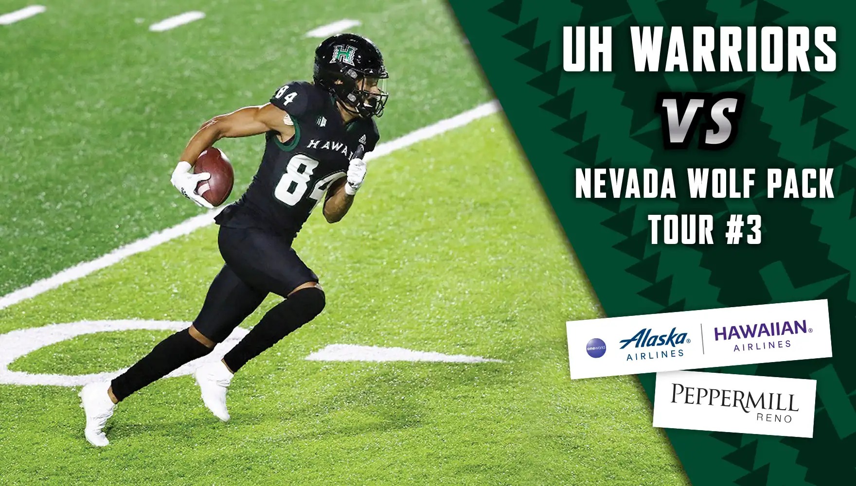 2026 UH Football - UH Warriors vs Nevada Wolf Pack Tour #3, Alaska Airlines, Hawaiian Airlines, Peppermill Reno