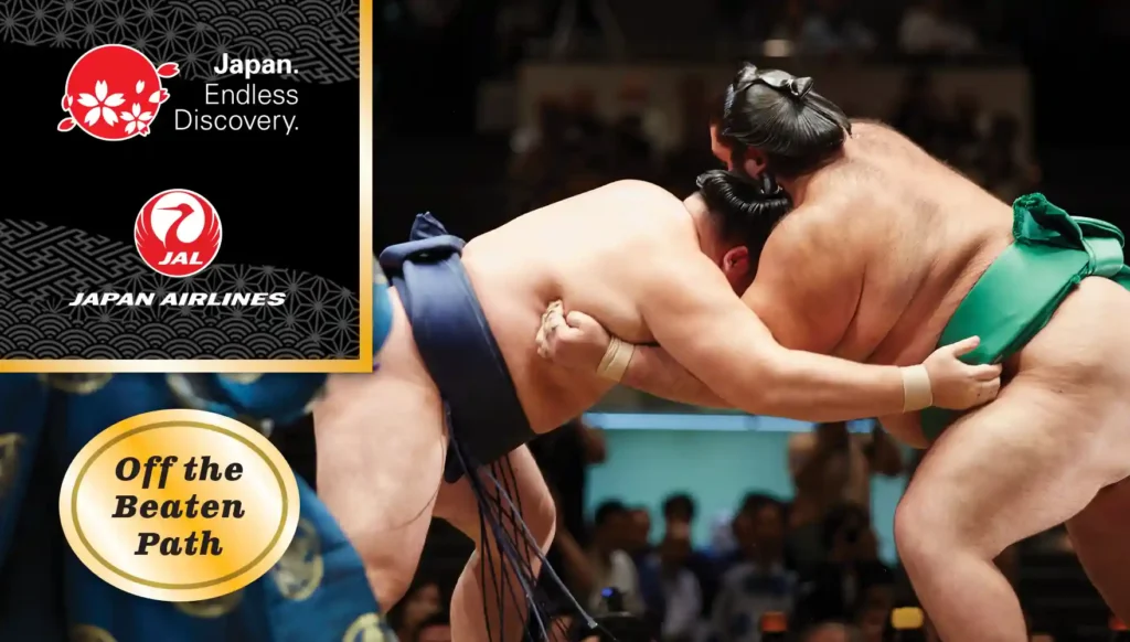 photo of Sumo Wrestlers grappling