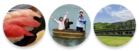 SadoIslandJapan-HP-Activities Sado Island, Japan Land Tours featuring sushi, tarai bune boat rides, and Sado Kinzan Mine.