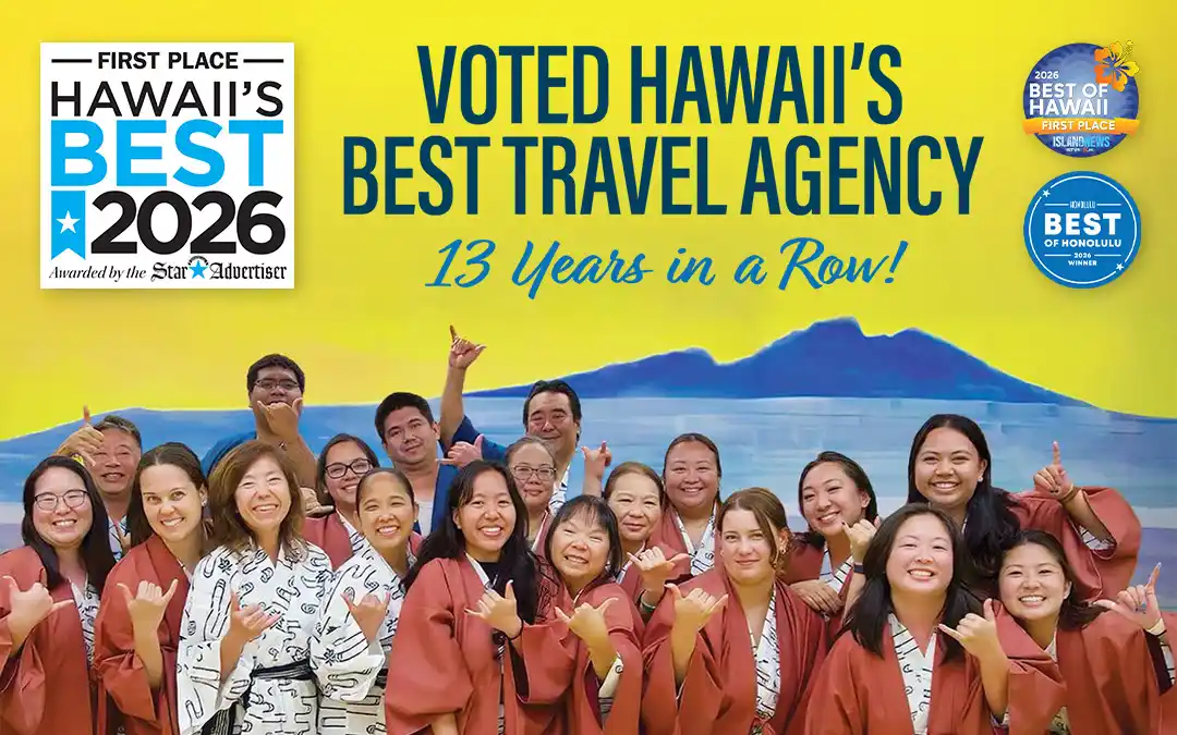 Hawaiis Best 2026 Awards 16x9 Non-Stop Travel Voted Hawaiis Best Travel Agency for 13 Years in a Row!