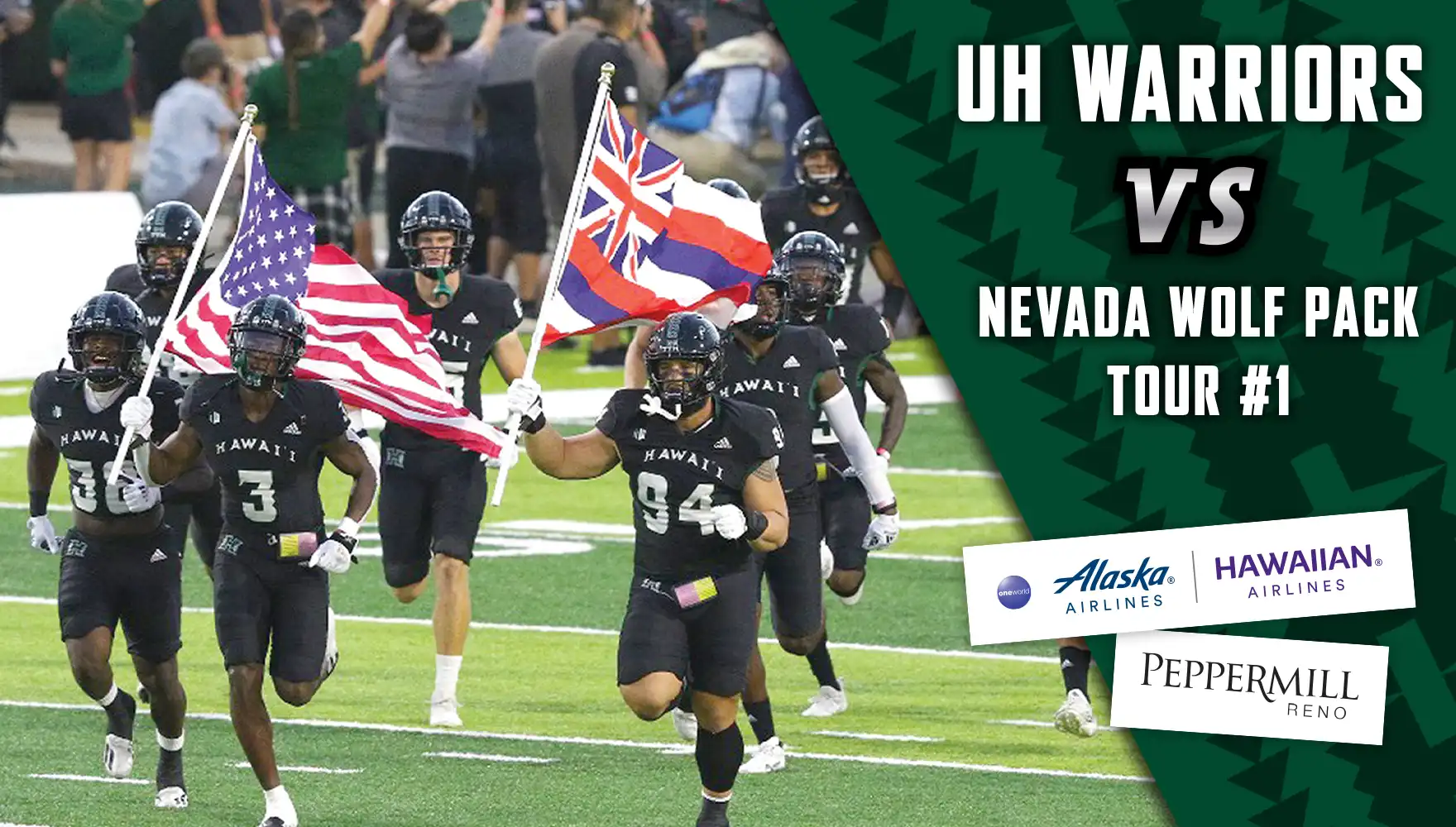 2026 UH Football - UH Warriors vs Nevada Wolf Pack Tour #1, Alaska Airlines, Hawaiian Airlines, Peppermill Reno