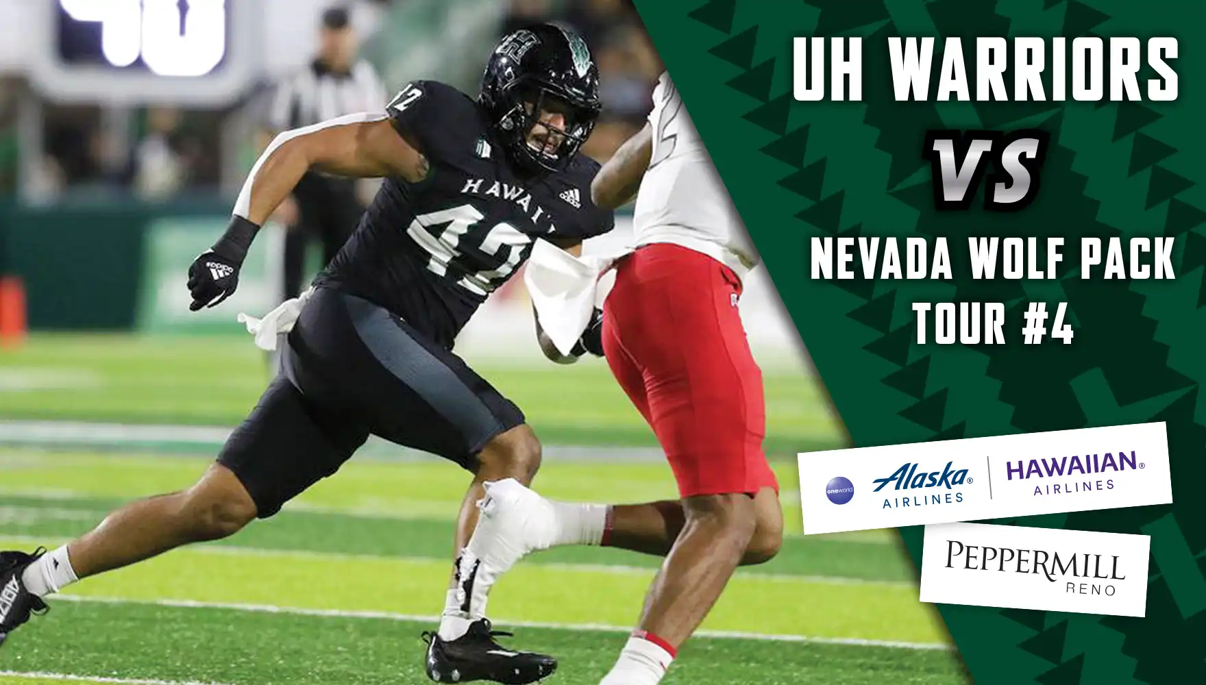 2026 UH Football - UH Warriors vs Nevada Wolf Pack Tour #4, Alaska Airlines, Hawaiian Airlines, Peppermill Reno