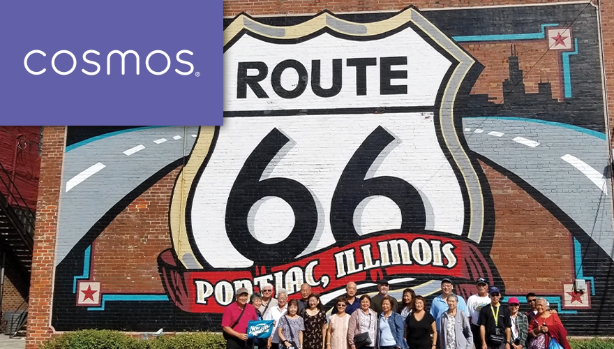 Route 66 mural in Pontiac, Illinois