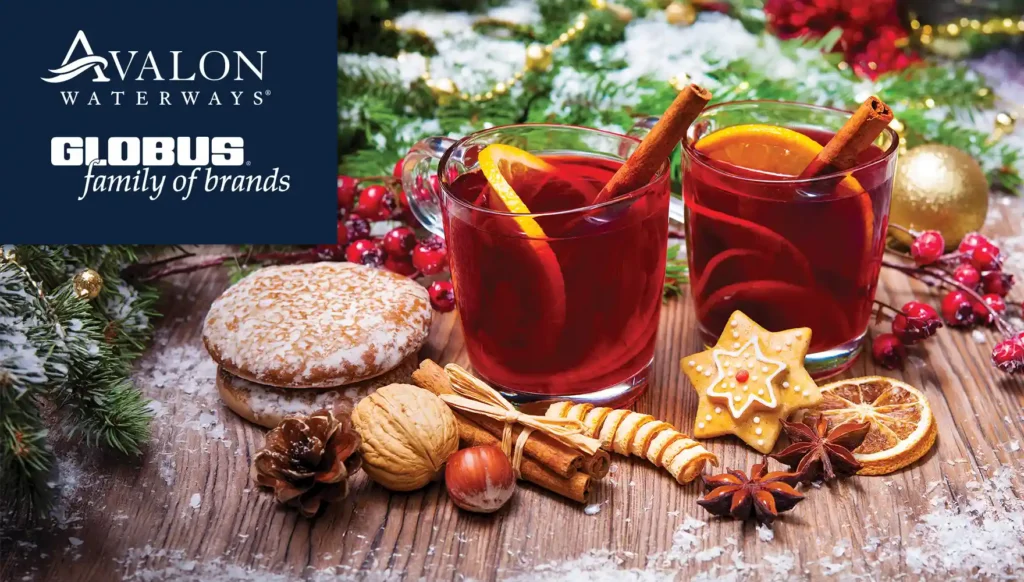 Photo of some mulled wine, cookies, and spices