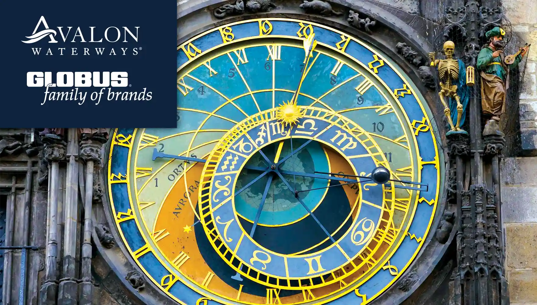 Close-up photo of the Astronomical Clock in the Czech Republic