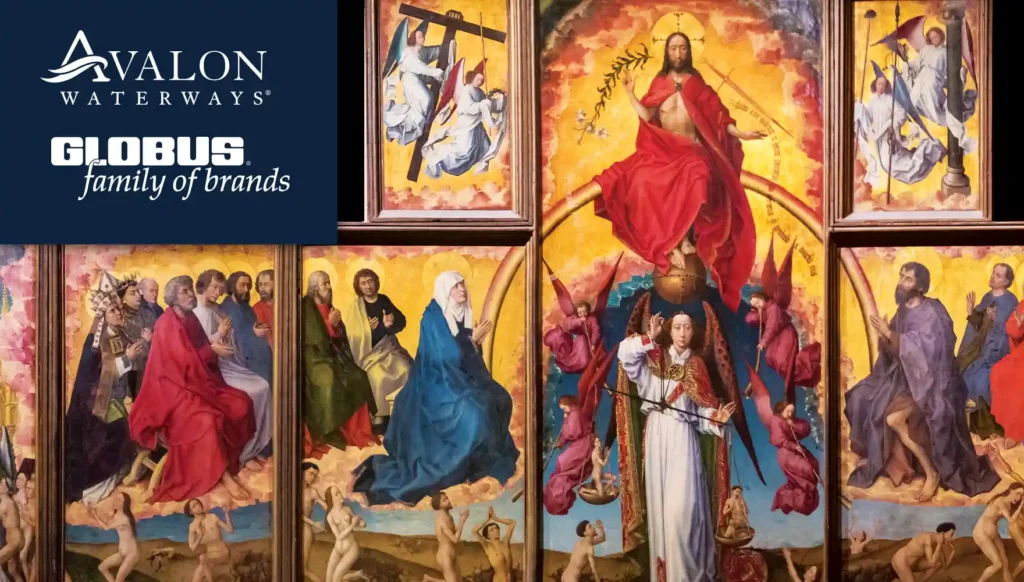 Close-up photo of Van Der Weyden's “The Last Judgement” in France