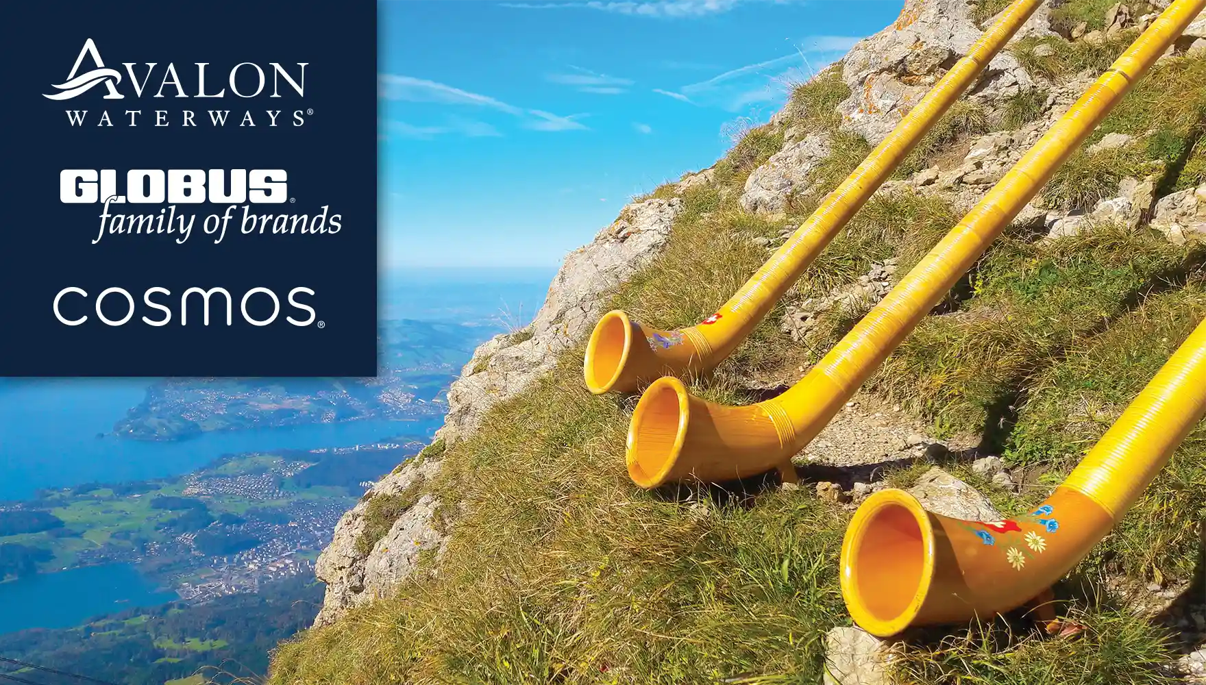Photo of alphorns in the Swiss Alps