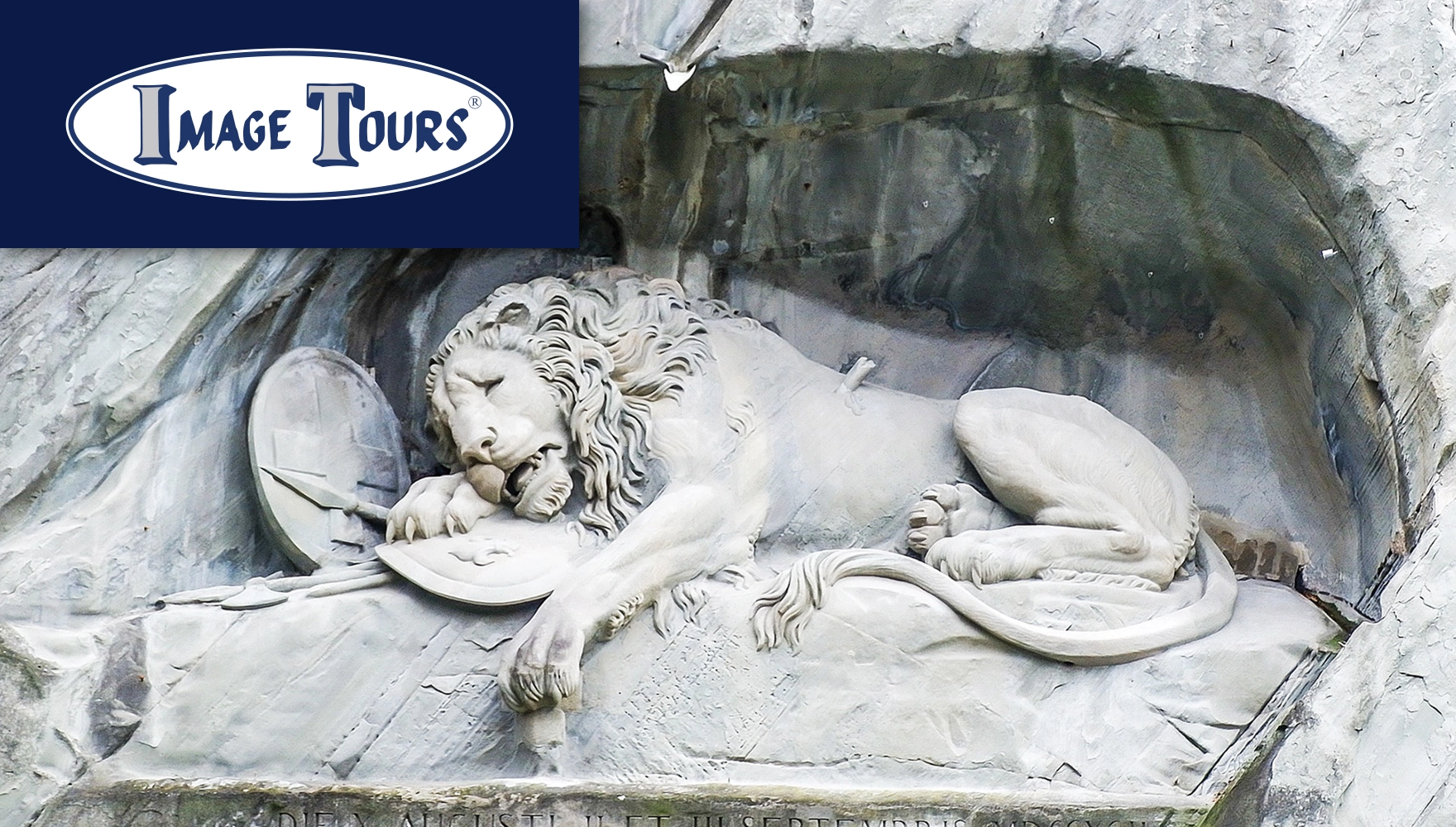 ImageTours-LionMonument2 2026 Heart of Europe Tour #2, photo of the Lion Monument in Lucerne, Switzerland.