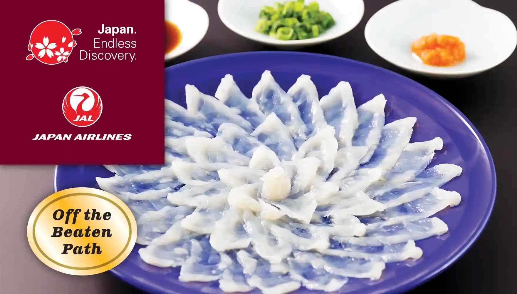 Photo of a plate of fugu (puffer fish) sashimi