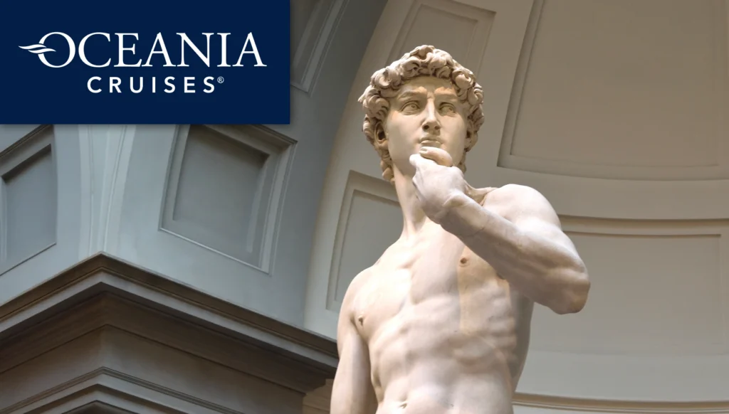 2027 Fairytales Afloat Cruise, photo of Michelangelo's David marble sculpture in Italy.