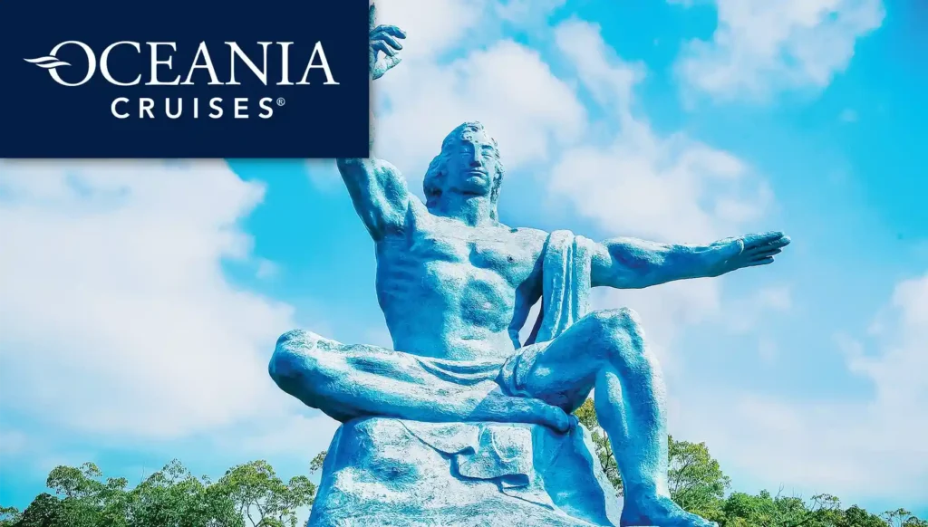 Photo of the statue at the Nagasaki Peace Memorial in Nagasaki, Japan