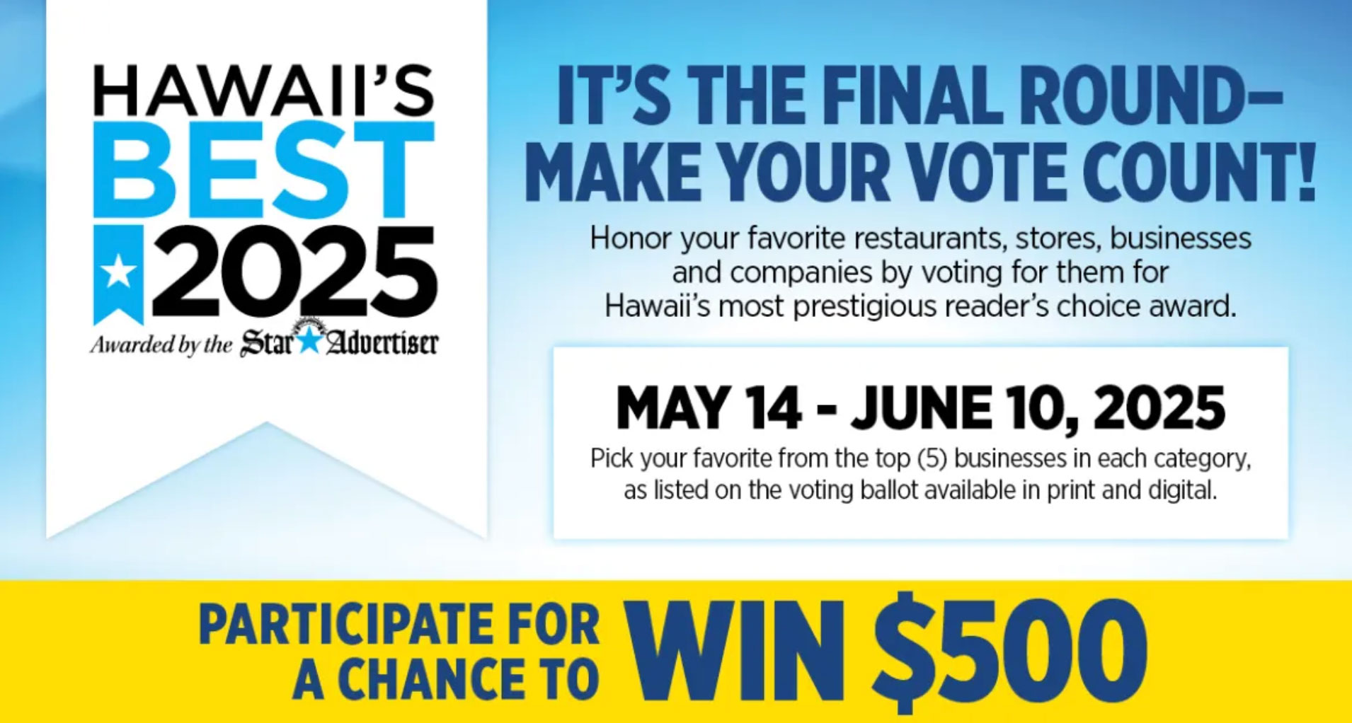 Star Advertiser Hawaii's Best Final Round of Voting