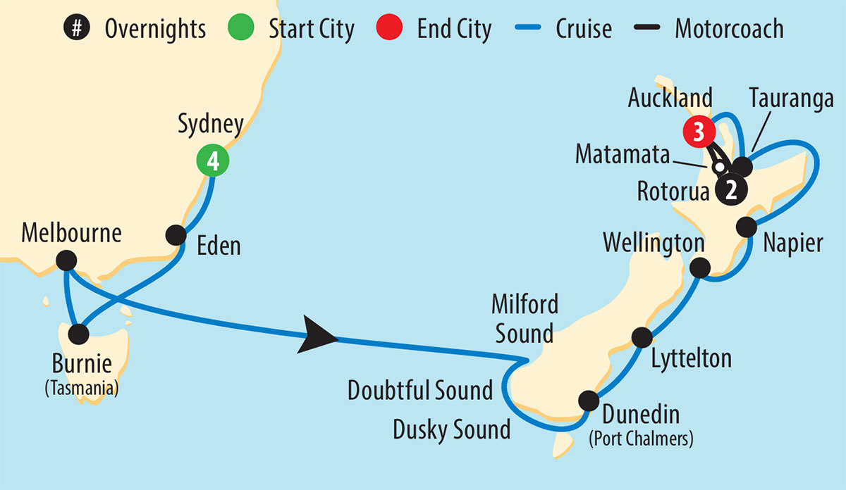 KSSKANZMap Perry & The Posse's 2026 Australia & New Zealand Cruise Tour Map