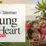 Young at Heart Expo Event Logo with a Hawaii family.