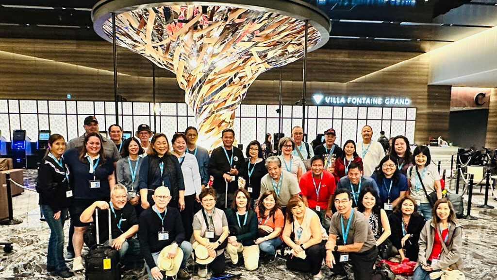 2025 Fall Grand Hokkaido Plus Shopping Tour group photo at the Villa Fontaine Hotel in Haneda, Japan.