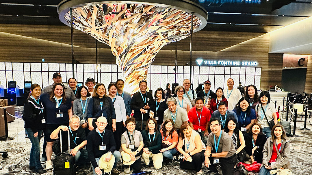 2025 Fall Grand Hokkaido Plus Shopping Tour group photo at the Villa Fontaine Hotel in Haneda, Japan.