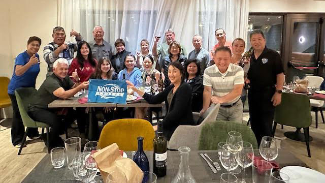 2025 Grand Heart of Europe Tour, photo of the group at dinner.