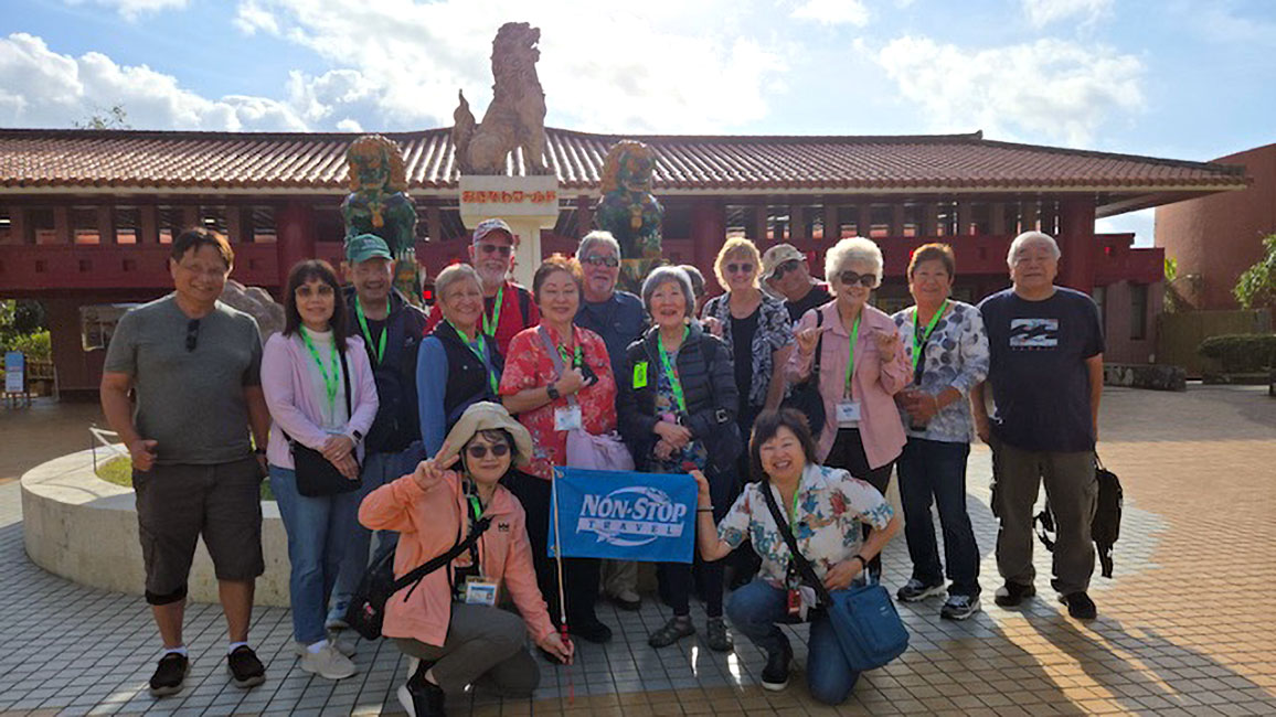 2026 Cherry Blossoms – Ryukyu Okinawa Islands Tour Group at Okinawa World.