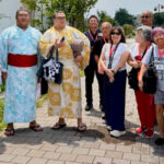 2026 Summer Nagoya Sumo Tournament Tour group with sumotori after the sumo match.