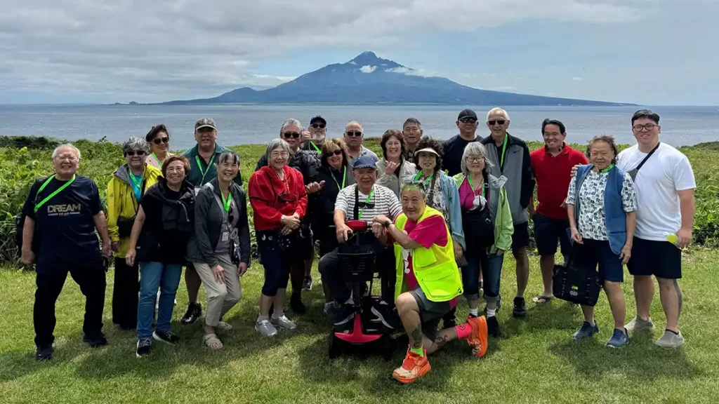 2026 Summer Lavender Northern Hokkaido Tour Featuring Rishiri Island group at North Canary Park, Rebun Island, Hokkaido, Japan.